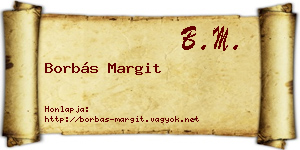 Borbás Margit névjegykártya